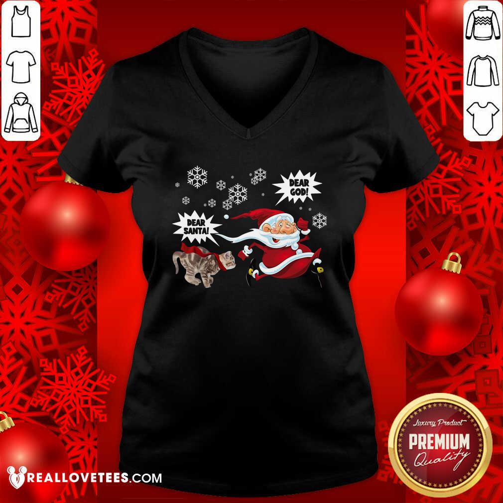 Good Cat Dear Santa Dear God Ugly Christmas Shirt