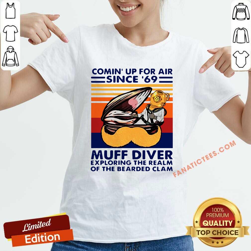 good-conin-up-for-air-since-69-muff-diver-exploring-the-realm-of-the-bearded-clam-v-neck.jpg