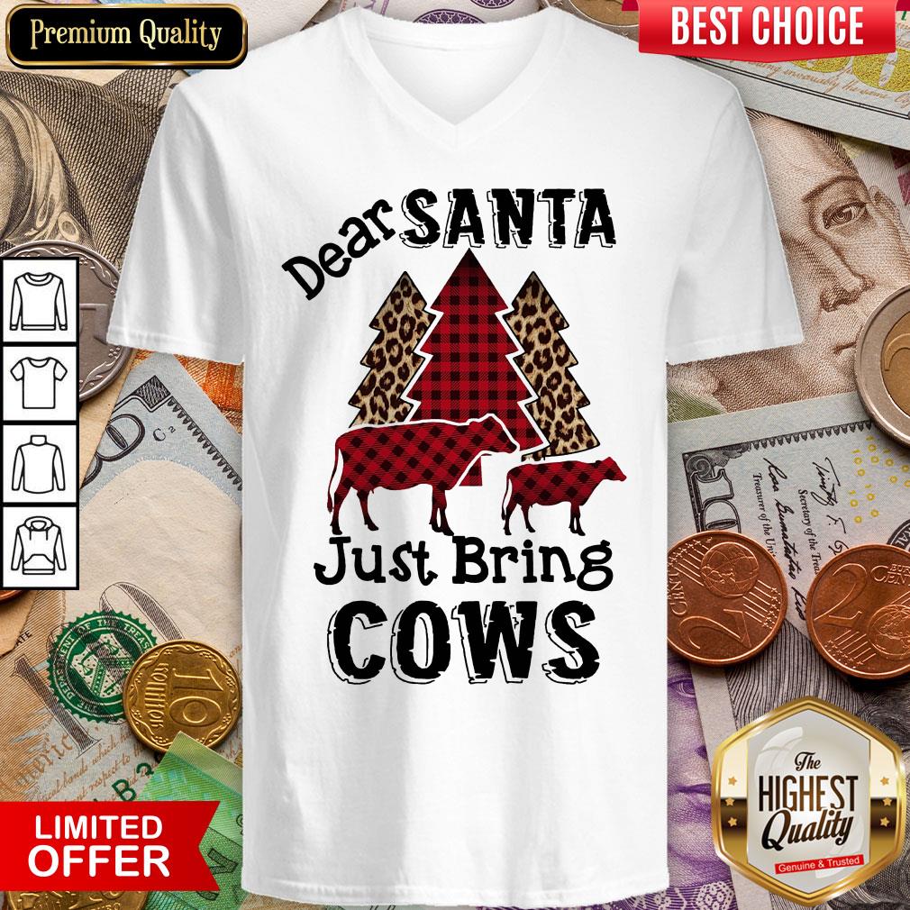 Good Dear Santa Just Bring Cows Christmas Tree Shirt