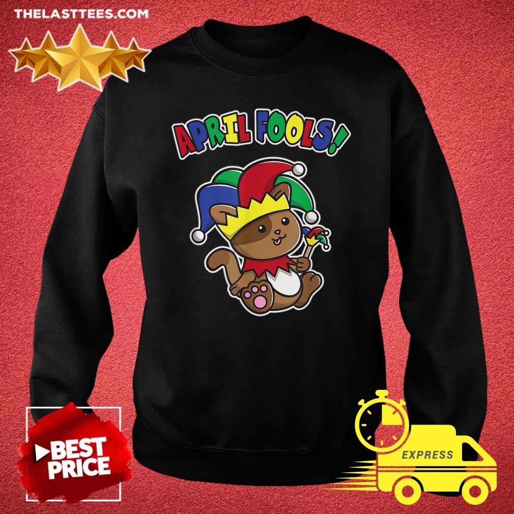 Good Happy April Fool’s Day Funny Cute Cat Jester Prankster T Shirt