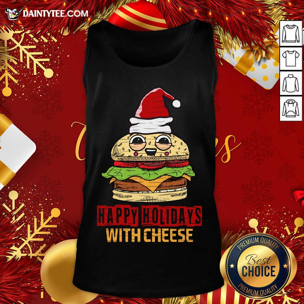 Good Happy Holidays With Cheese Christmas Cheese Burger T-Shirt