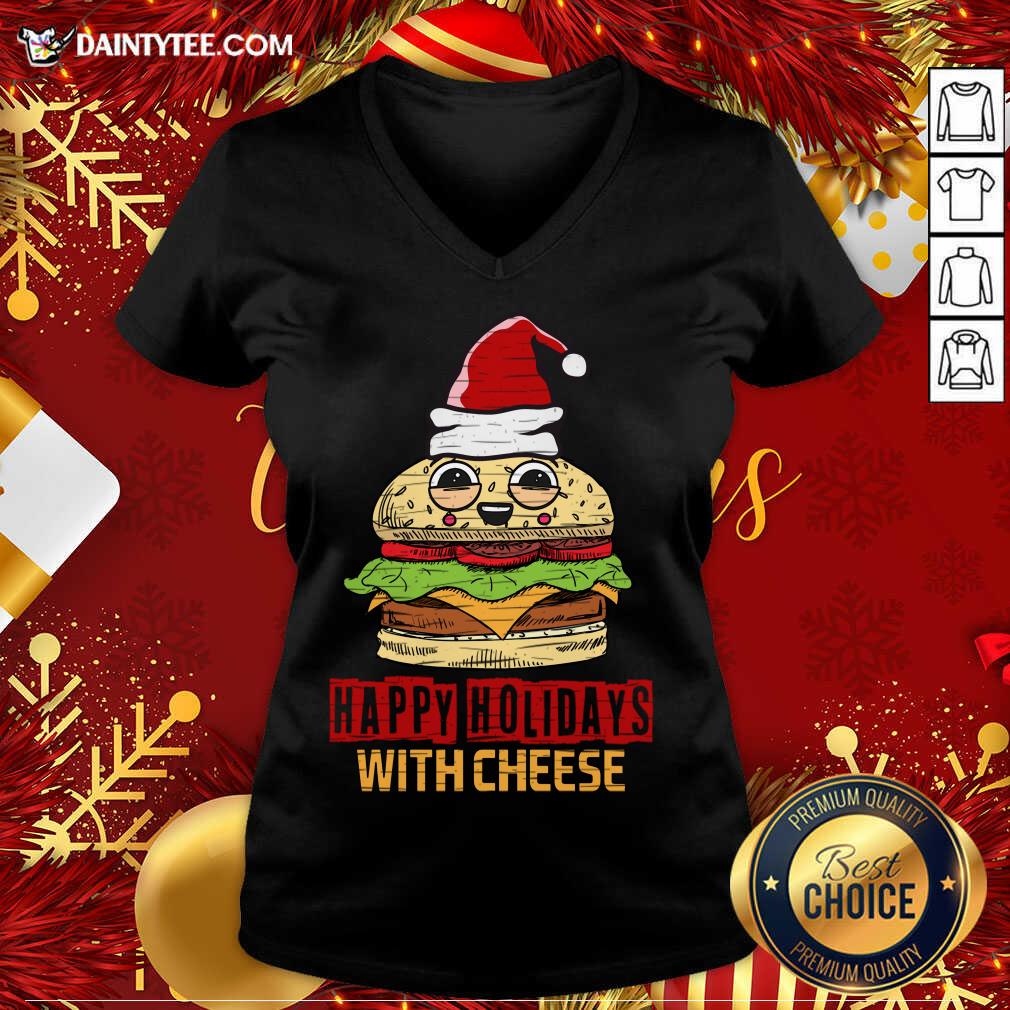 Good Happy Holidays With Cheese Christmas Cheese Burger T-Shirt
