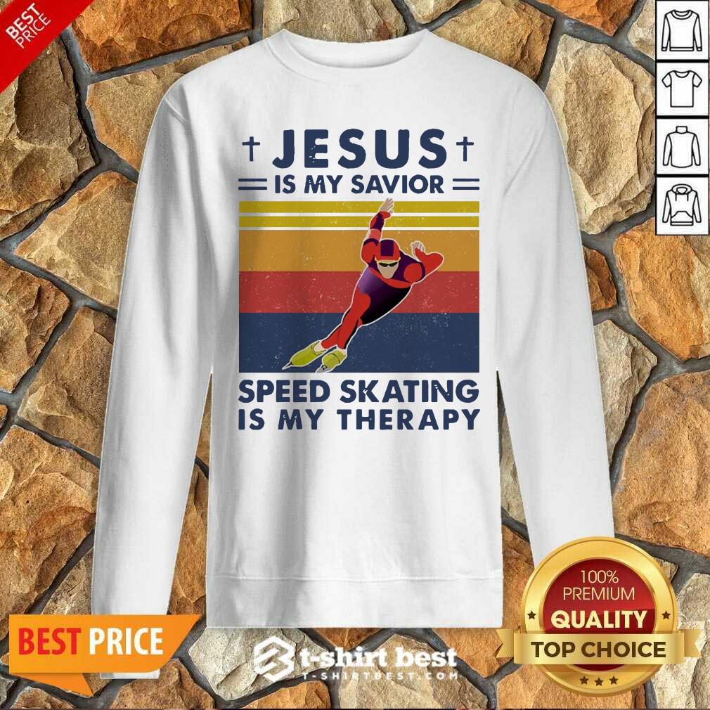 Good Jesus Is My Savior Speed Skating Is My Therapy Vintage Shirt