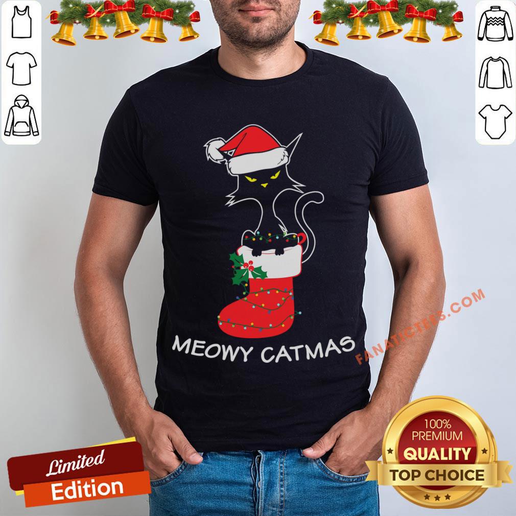 Good Meowy Catmas Christmas Stockings Gift For Cat Lovers T-Shirt