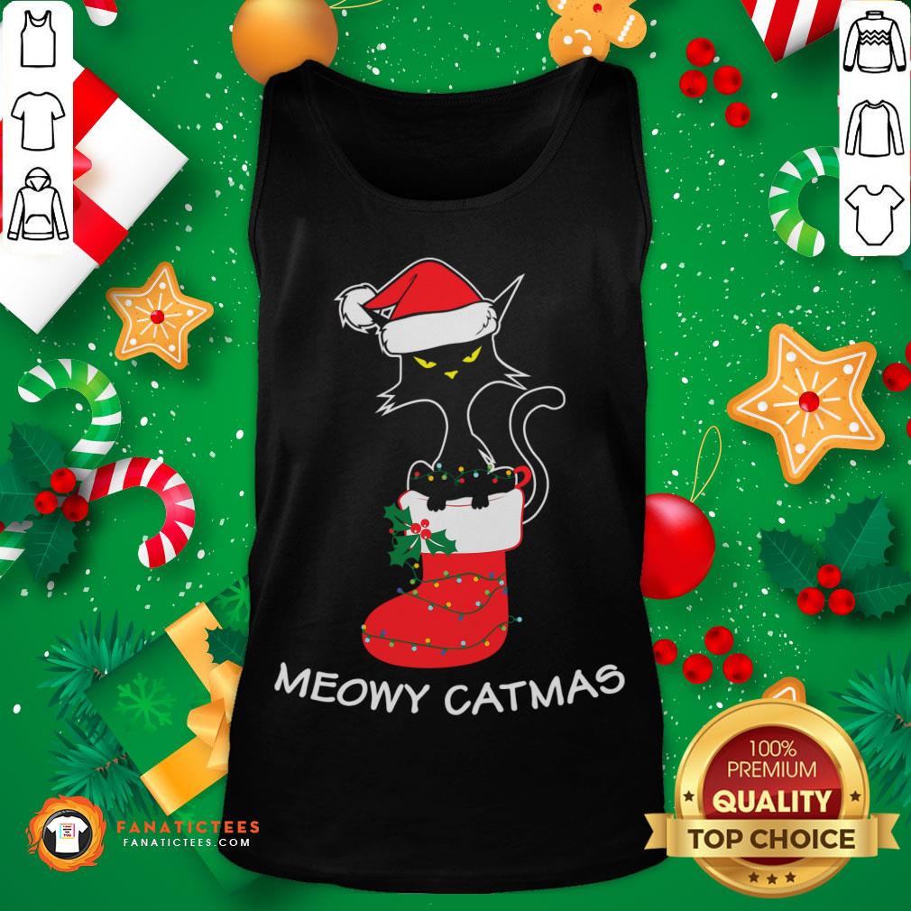 Good Meowy Catmas Christmas Stockings Gift For Cat Lovers T-Shirt
