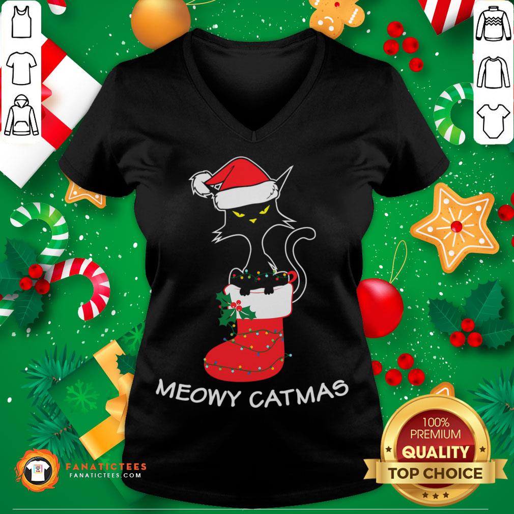 Good Meowy Catmas Christmas Stockings Gift For Cat Lovers T-Shirt