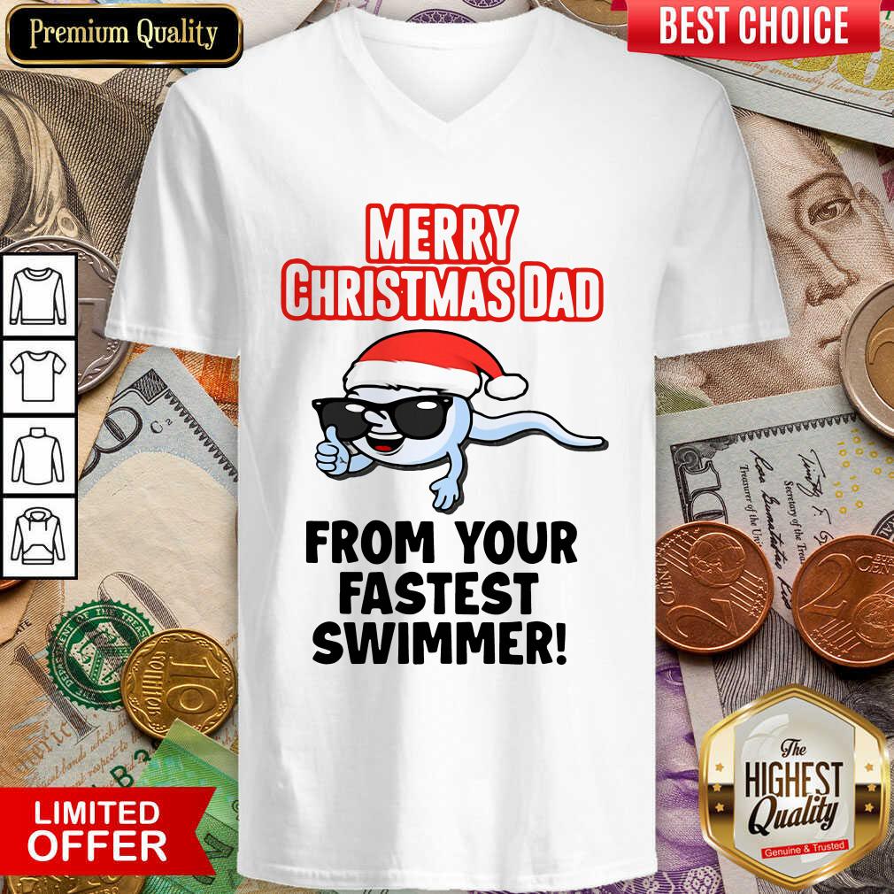 Good Merry Christmas Dad From Your Fastest Swimmer Shirt