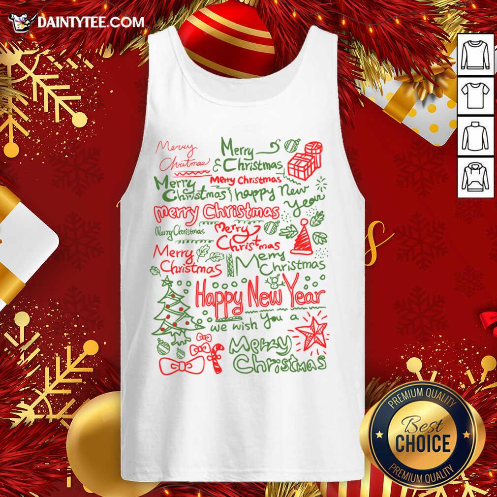 Good Merry Christmas Happy New Year Text Art Shirt