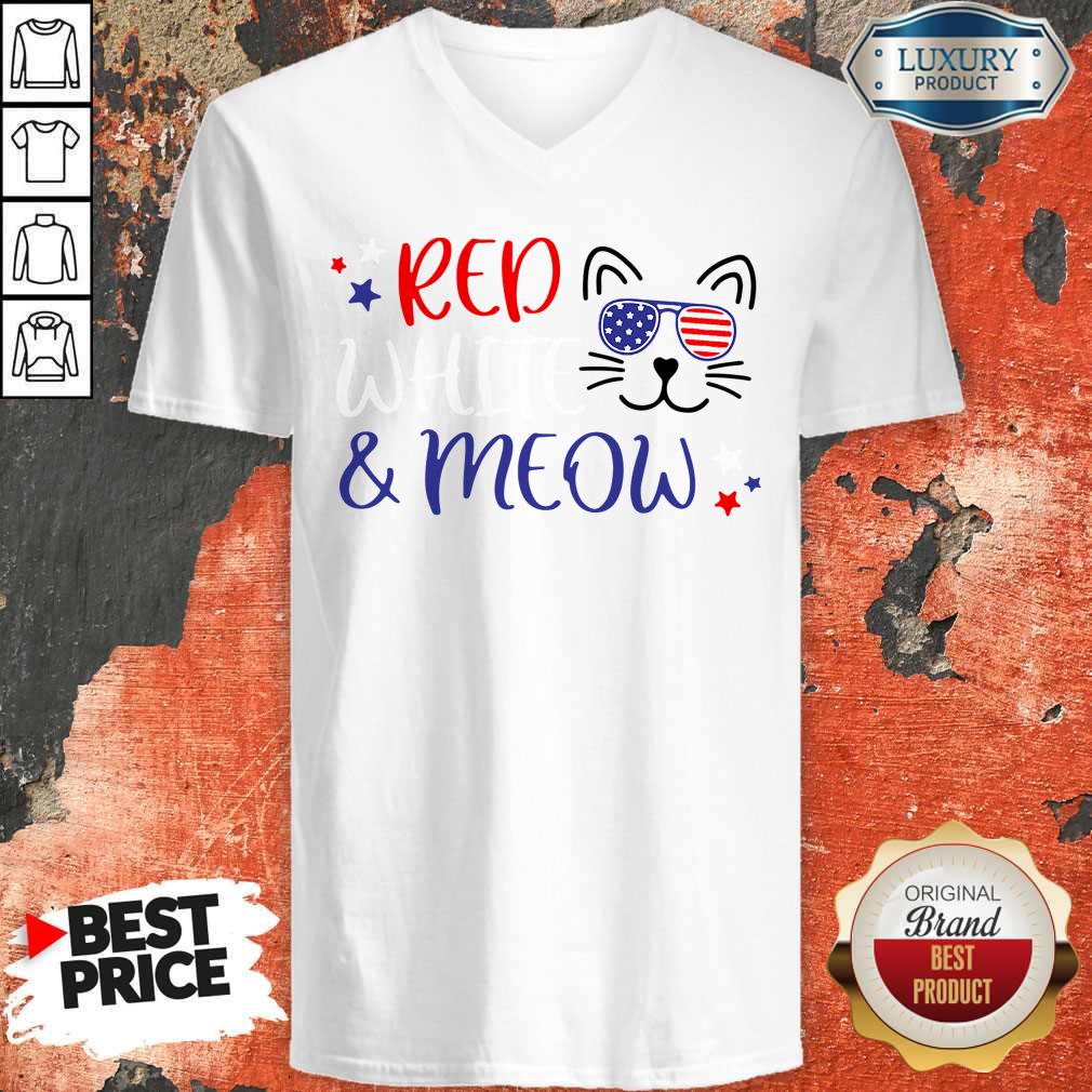 Good Red White And Meow Shirt