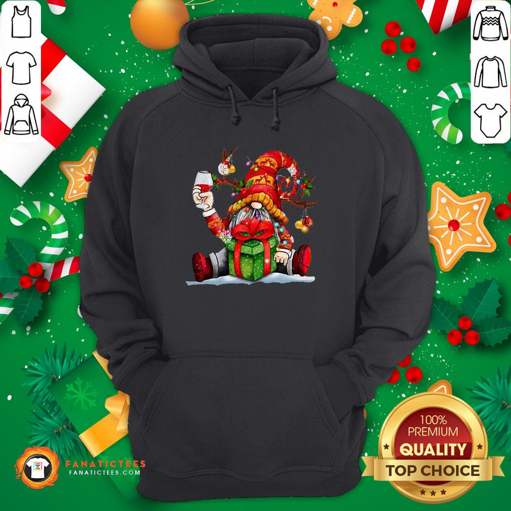 Good Santa Reindeer Gnome Drinking Wine Christmas Shirt