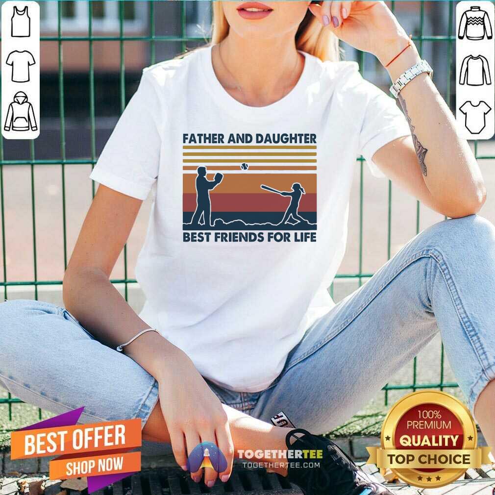 Good Softball Father And Daughter Best Friends For Life Vintage Shirt