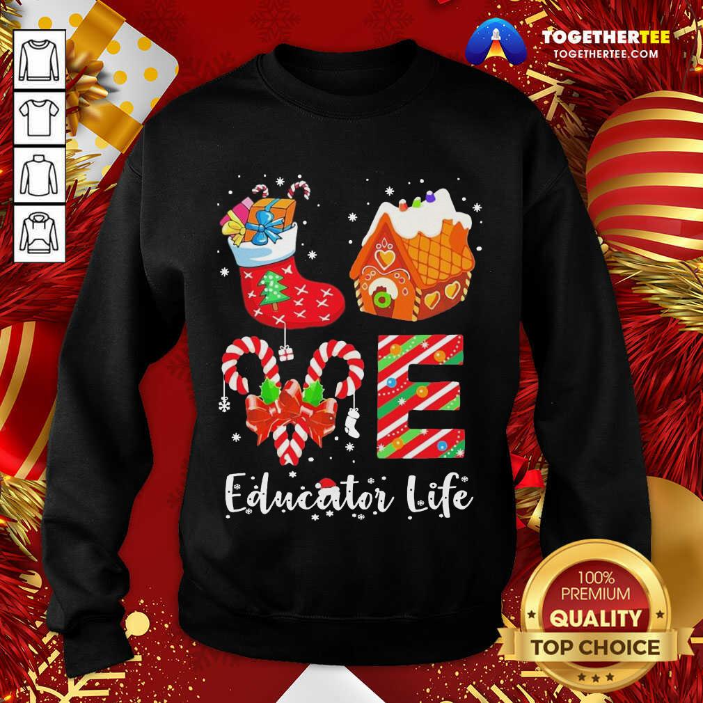 Great Love Socks House Educator Life Merry Christmas Shirt