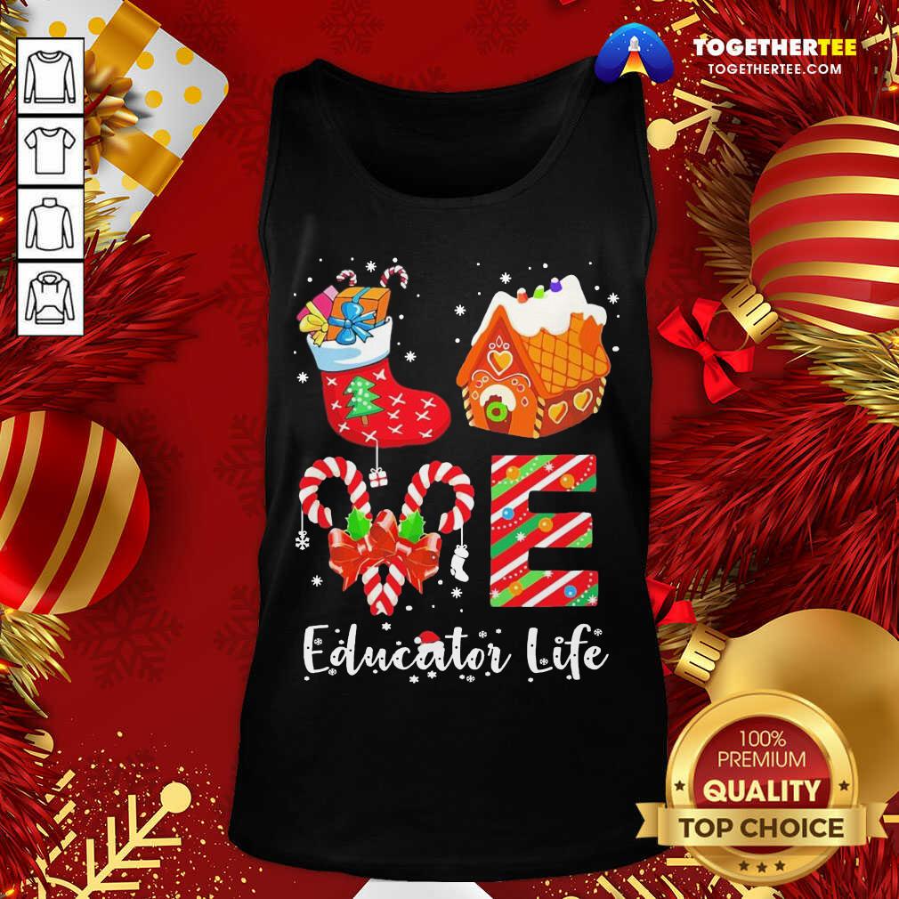 Great Love Socks House Educator Life Merry Christmas Shirt