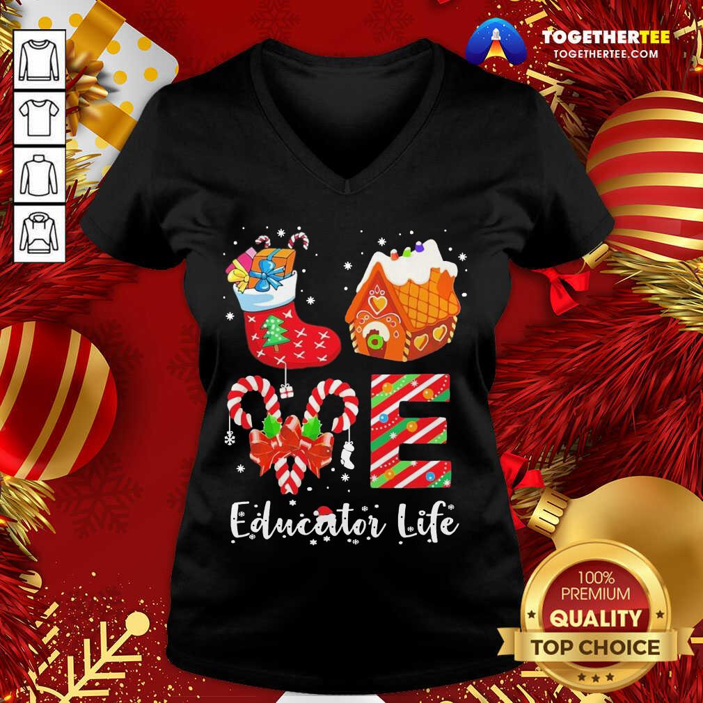 Great Love Socks House Educator Life Merry Christmas Shirt