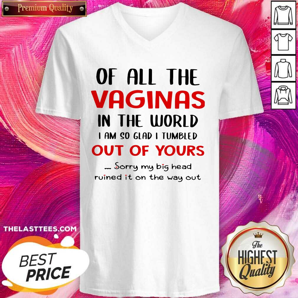 Great Of All The Vaginas In The World I Am So Glad I Tumbled Out Of Yours Shirt