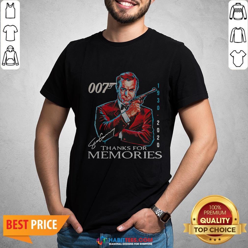 Great Rip Sean Connery 007 1930 2020 Signature Thank You For Memories Shirt
