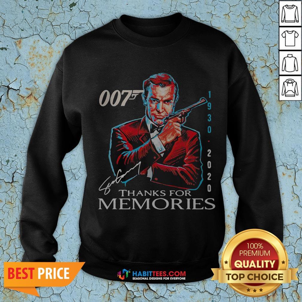 Great Rip Sean Connery 007 1930 2020 Signature Thank You For Memories Shirt