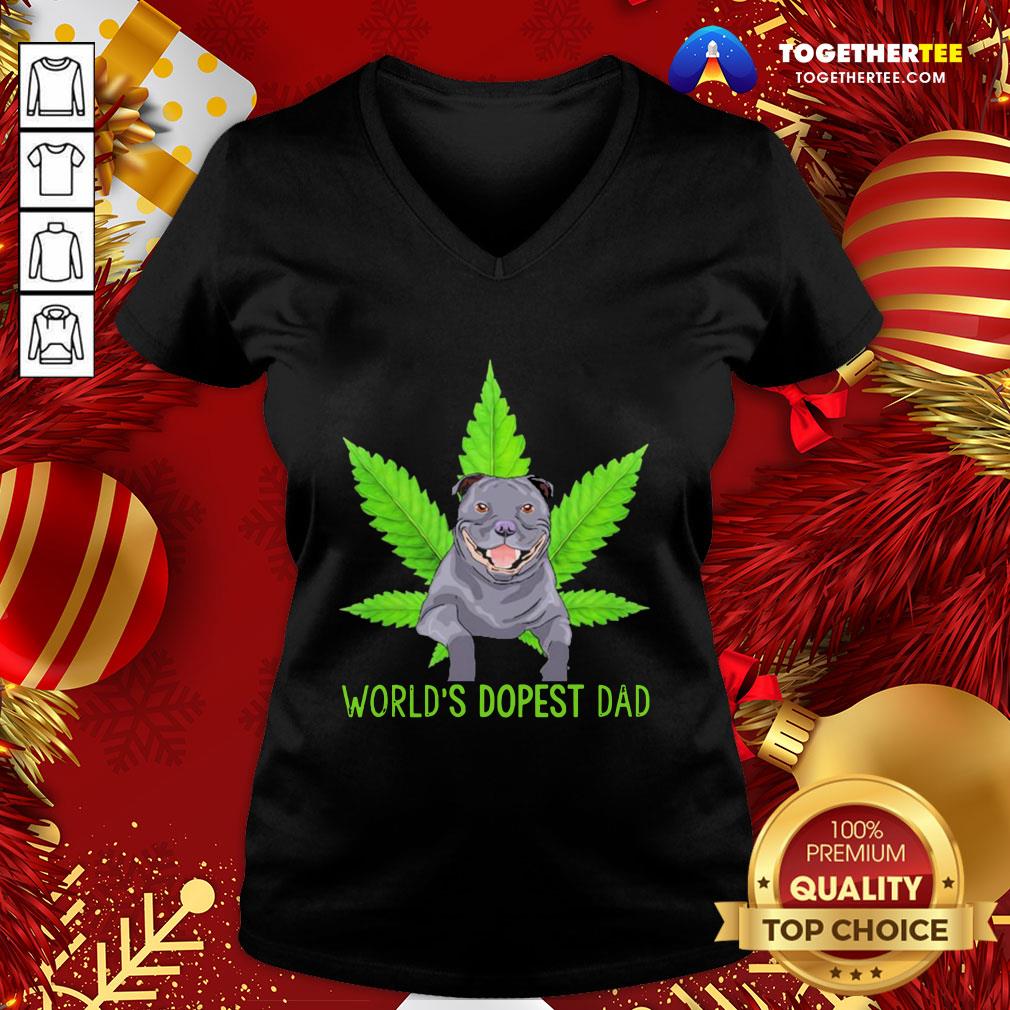 Great Weed Pitbull World’s Dopest Dad Shirt