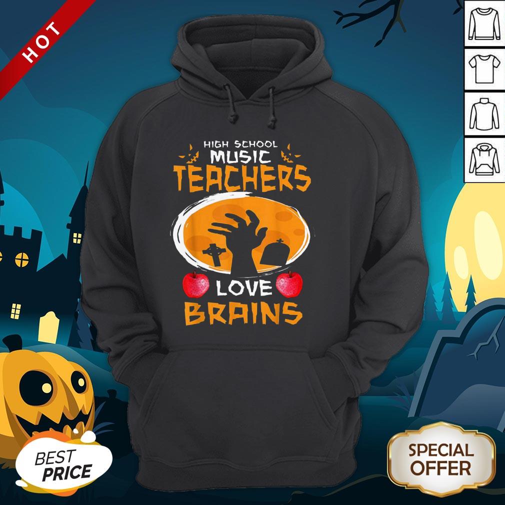 Halloween High School Science Teachers Love Brains Apple Shirt