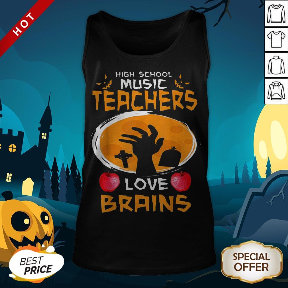 Halloween High School Science Teachers Love Brains Apple Shirt