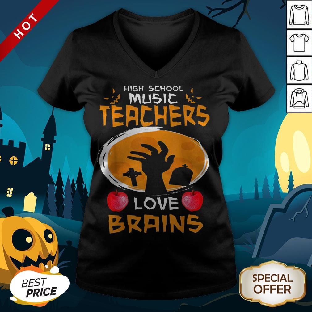 Halloween High School Science Teachers Love Brains Apple Shirt
