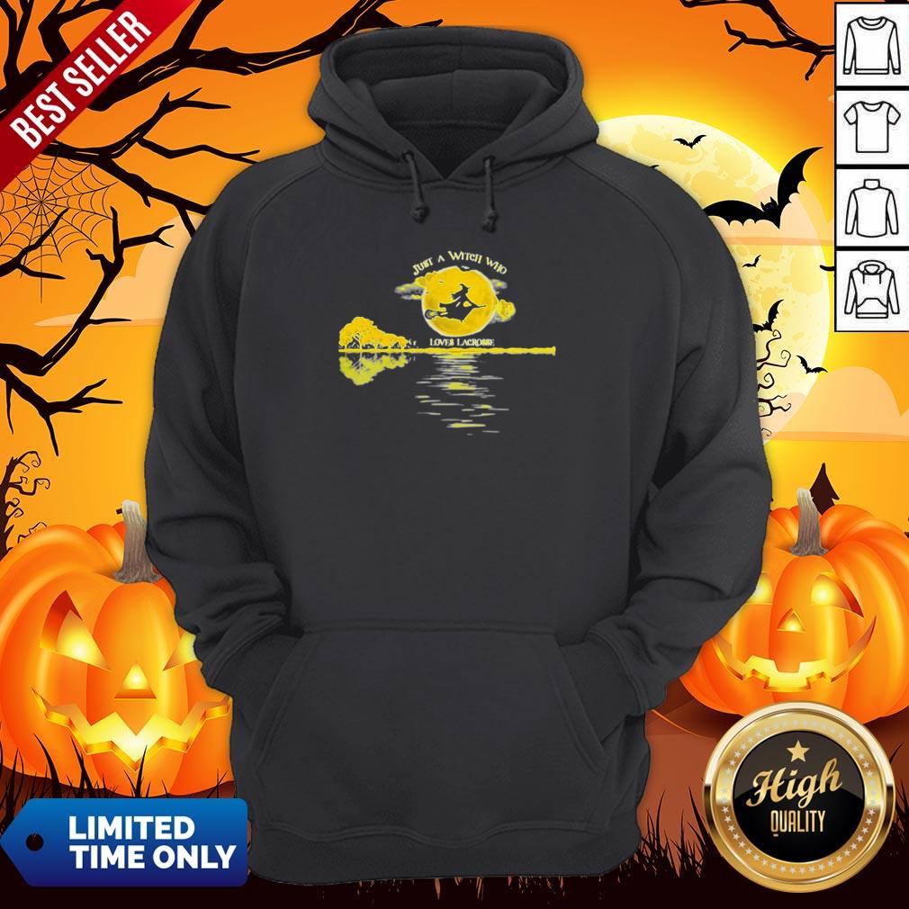 Halloween Just A Witch Who Loves Lacrosse Moon Shirt