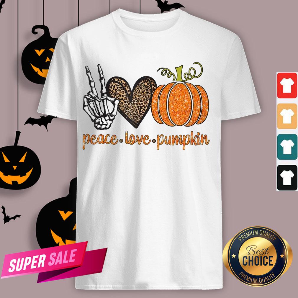 Halloween Peace Love Pumpkin Fall Gift Shirt