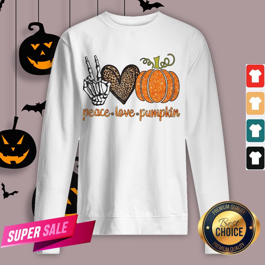 Halloween Peace Love Pumpkin Fall Gift Shirt