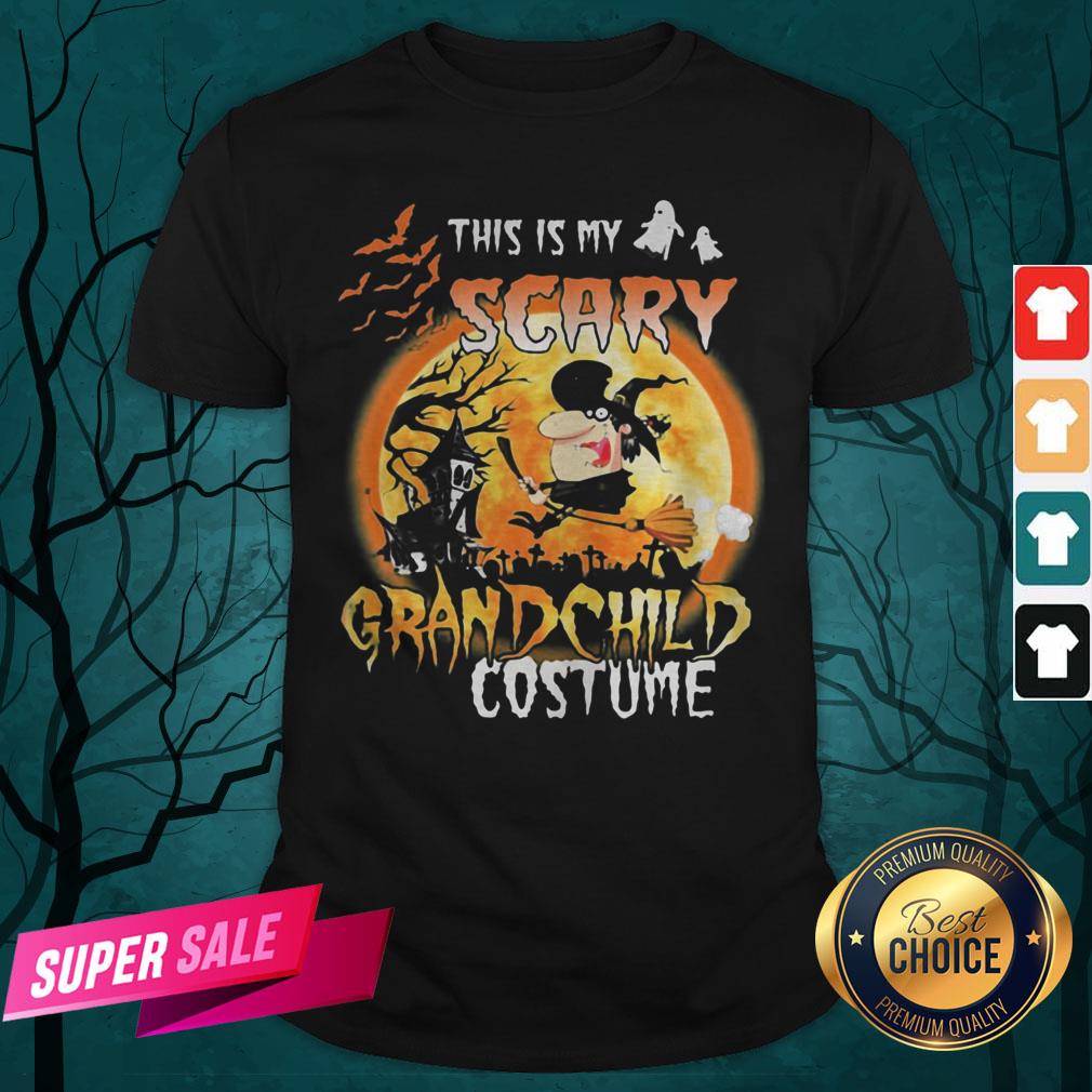 Halloween This Is My Scary Grandchild Costume Moon Shirt