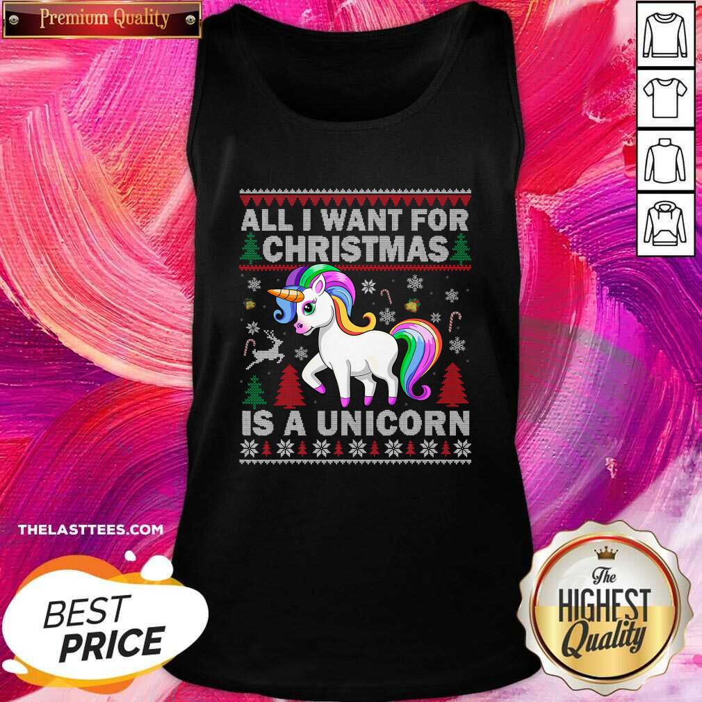 Happy All I Want For Christmas Is A Unicorn Christmas Shirt