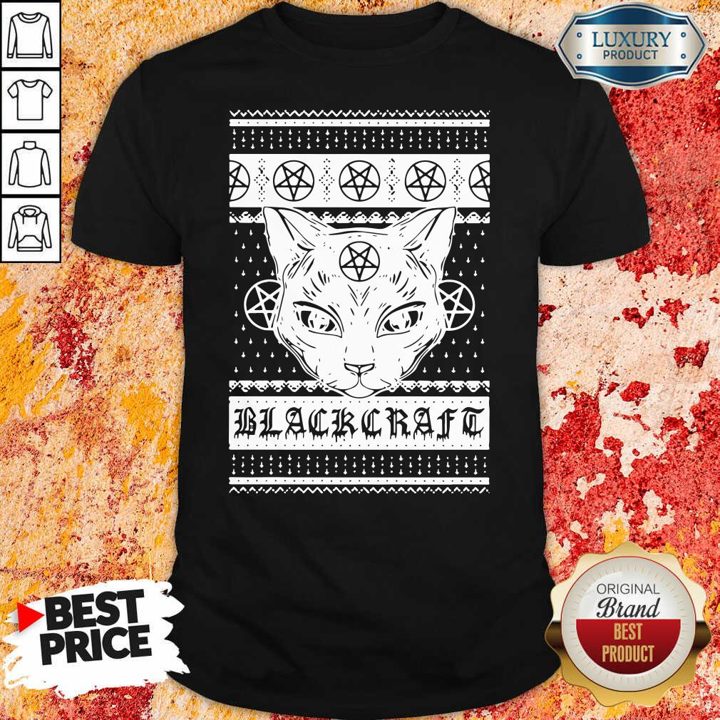 Happy Cat Black Craft Ugly Christmas Shirt