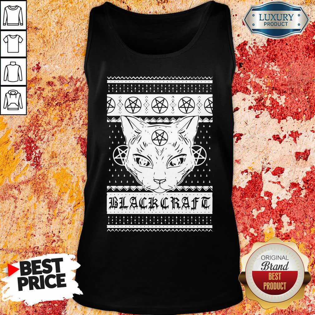 Happy Cat Black Craft Ugly Christmas Shirt