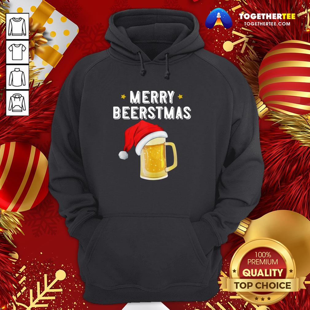 Happy Christmas Beer Merry Beerstmas Drinking Team Squad Ale Party Shirt