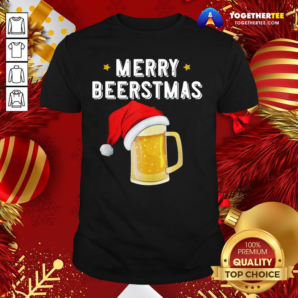 Happy Christmas Beer Merry Beerstmas Drinking Team Squad Ale Party Shirt