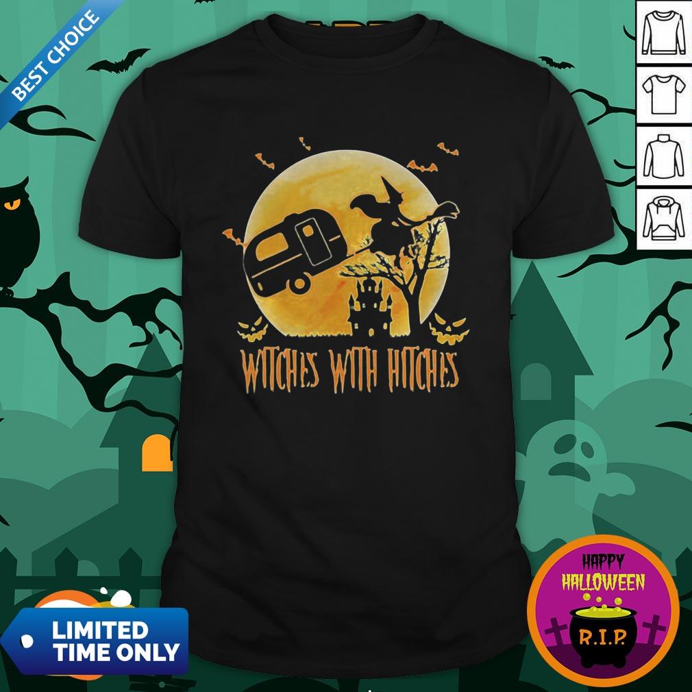 Happy Halloween Camping Witches With Hitches Moon Shirt