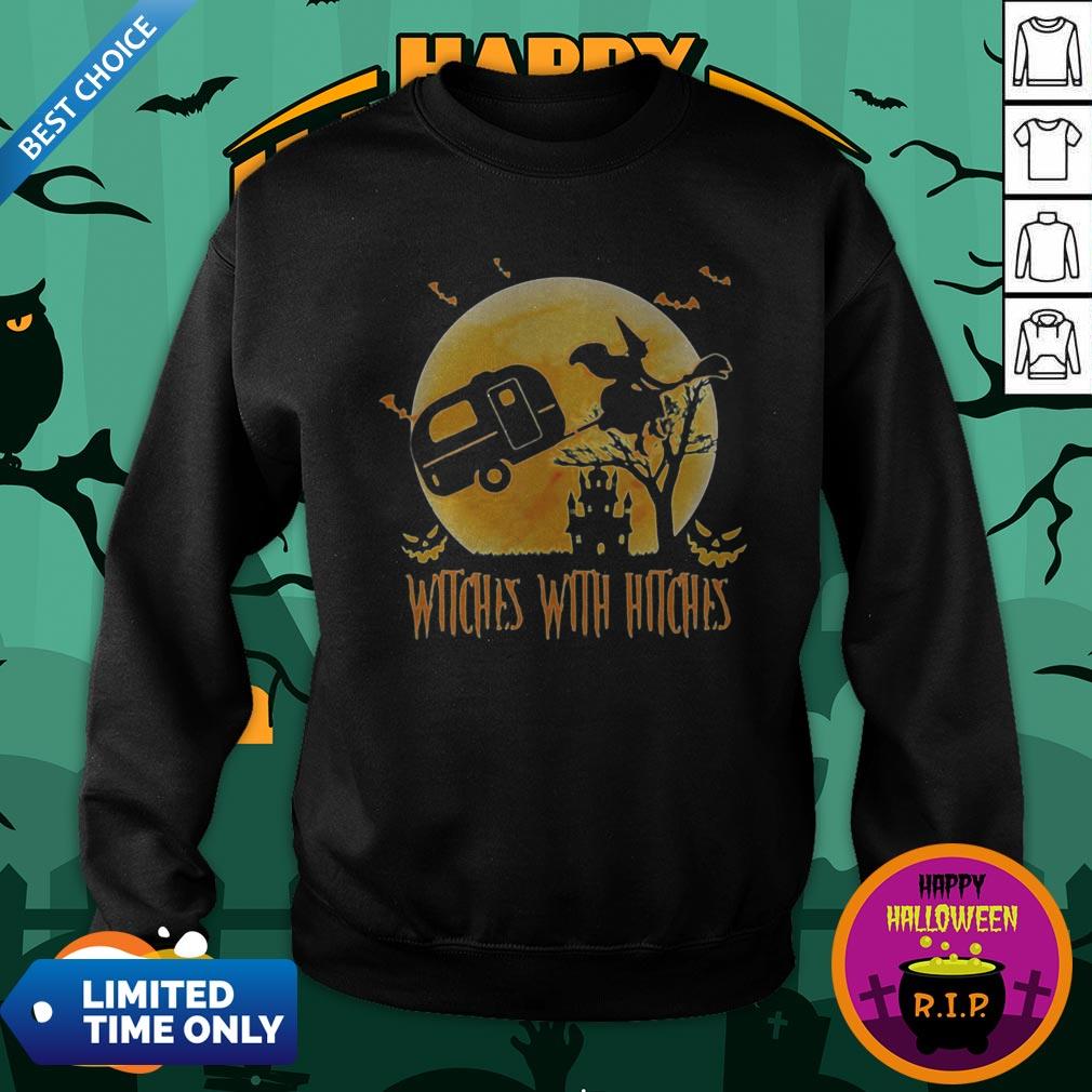 Happy Halloween Camping Witches With Hitches Moon Shirt