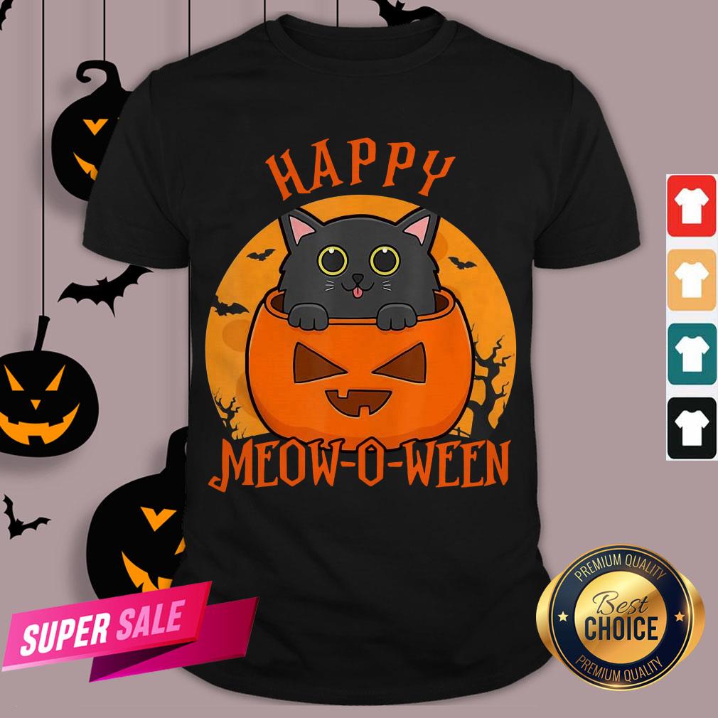 Happy Halloween Meowoween Black Cat Gift T-Shirt