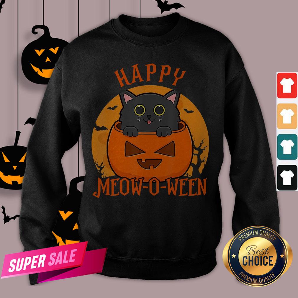 Happy Halloween Meowoween Black Cat Gift T-Shirt