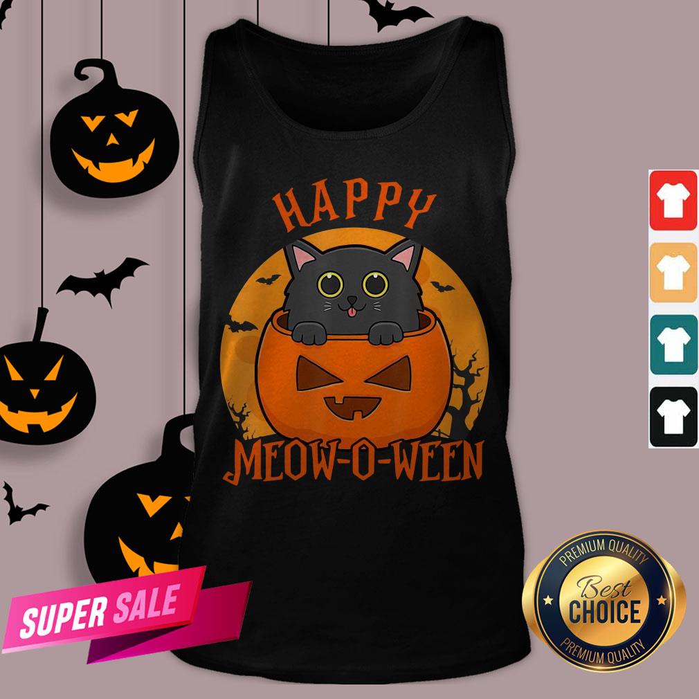 Happy Halloween Meowoween Black Cat Gift T-Shirt