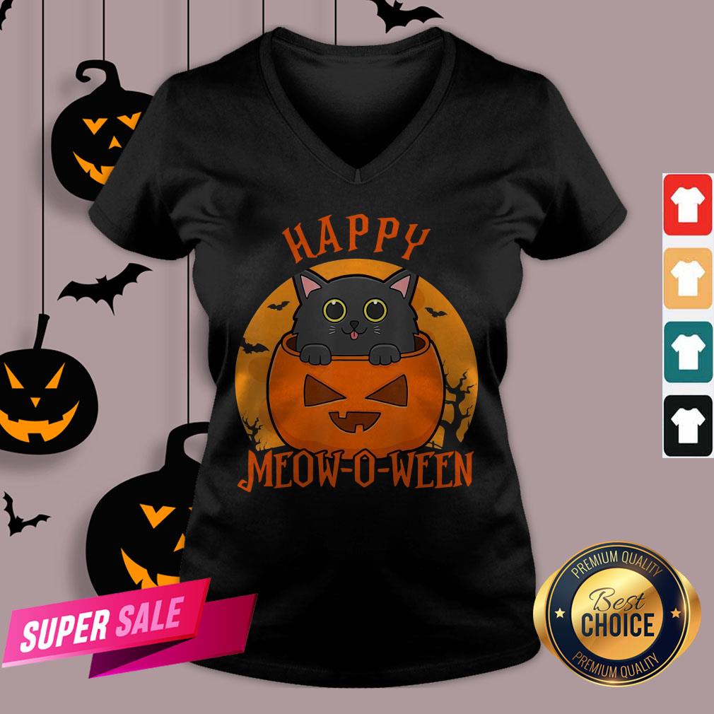 Happy Halloween Meowoween Black Cat Gift T-Shirt