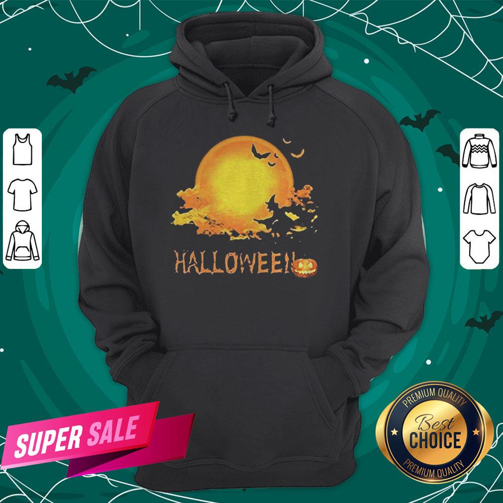 Happy Halloween Witch Bat And Pumpkin Moon Shirt