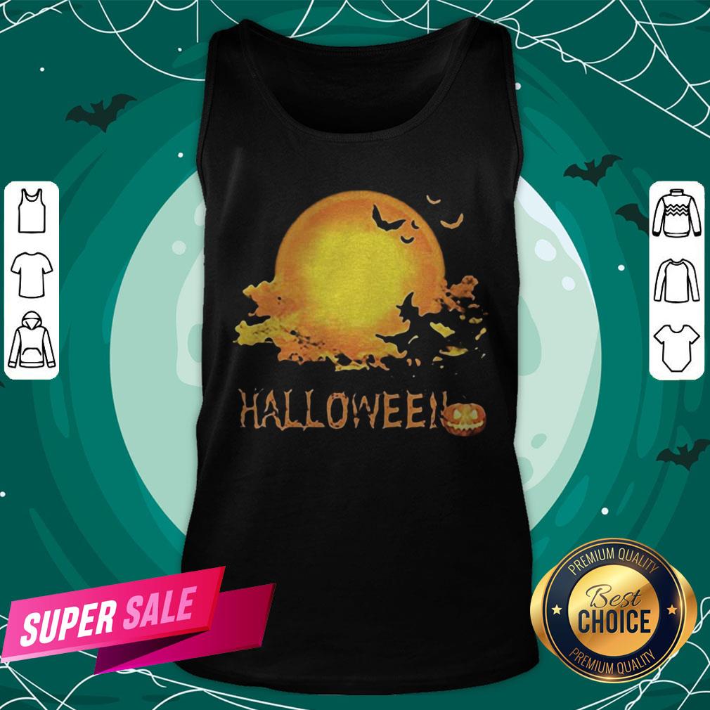 Happy Halloween Witch Bat And Pumpkin Moon Shirt