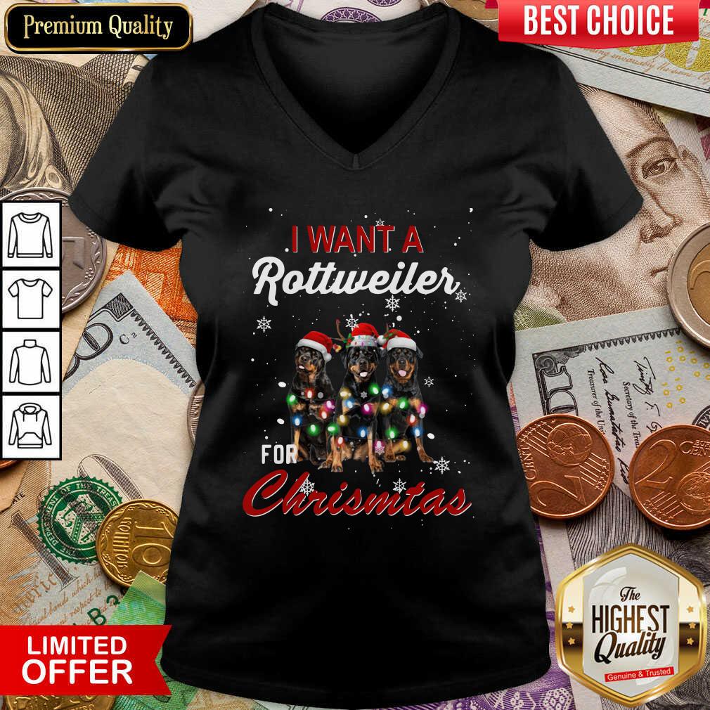 Happy I Want A Rottweiler For Christmas Shirt