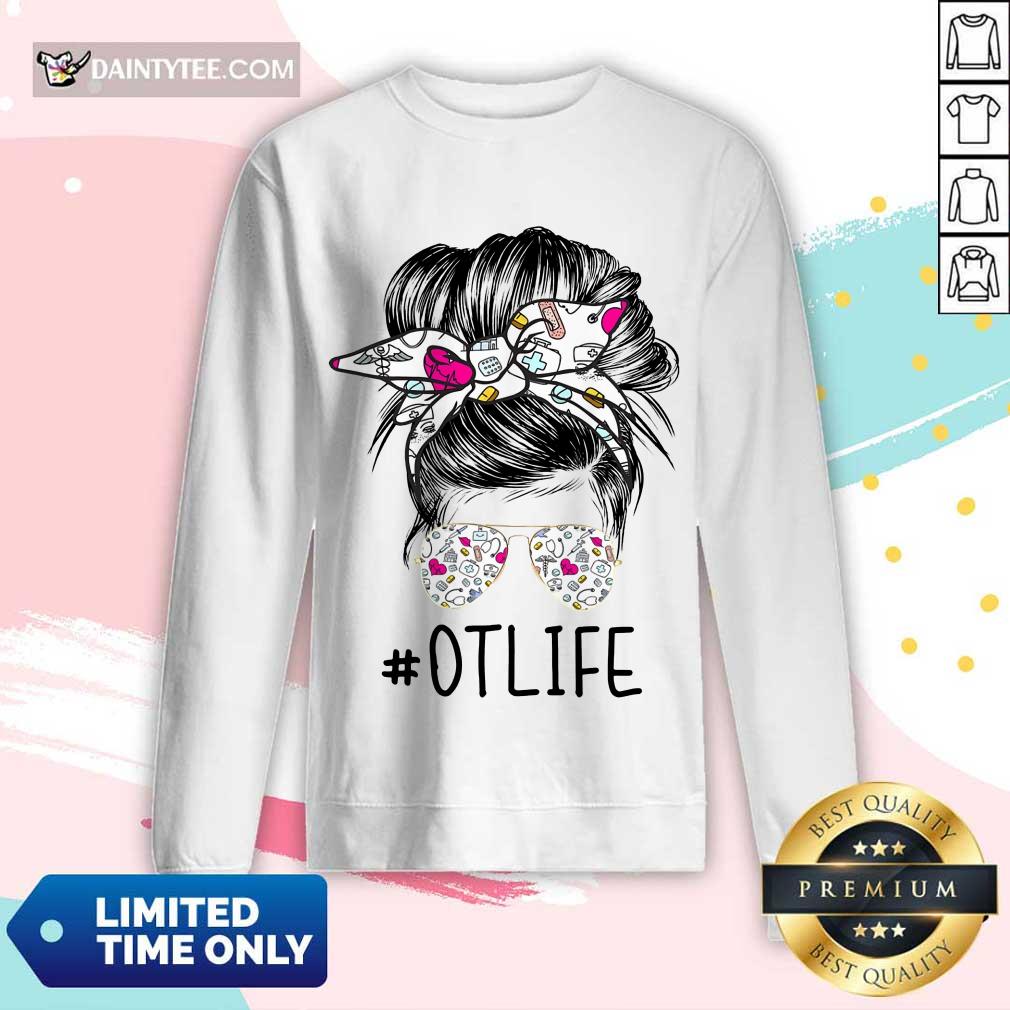 Happy Occupational Therapist Girl Bun Hair Glasses Shirt