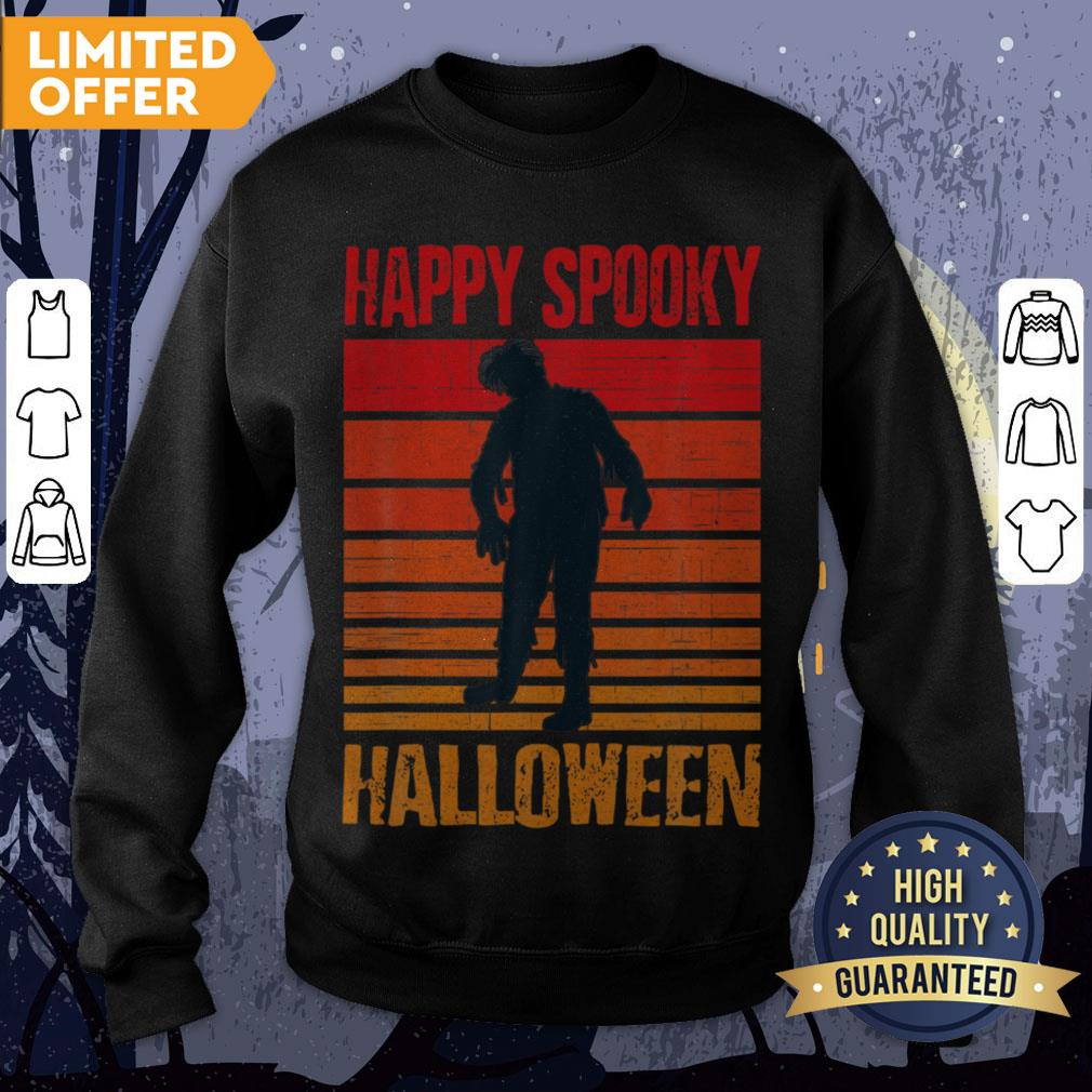 Happy Spooky Halloween Cute Scary Zombie Vintage Funny Shirtc