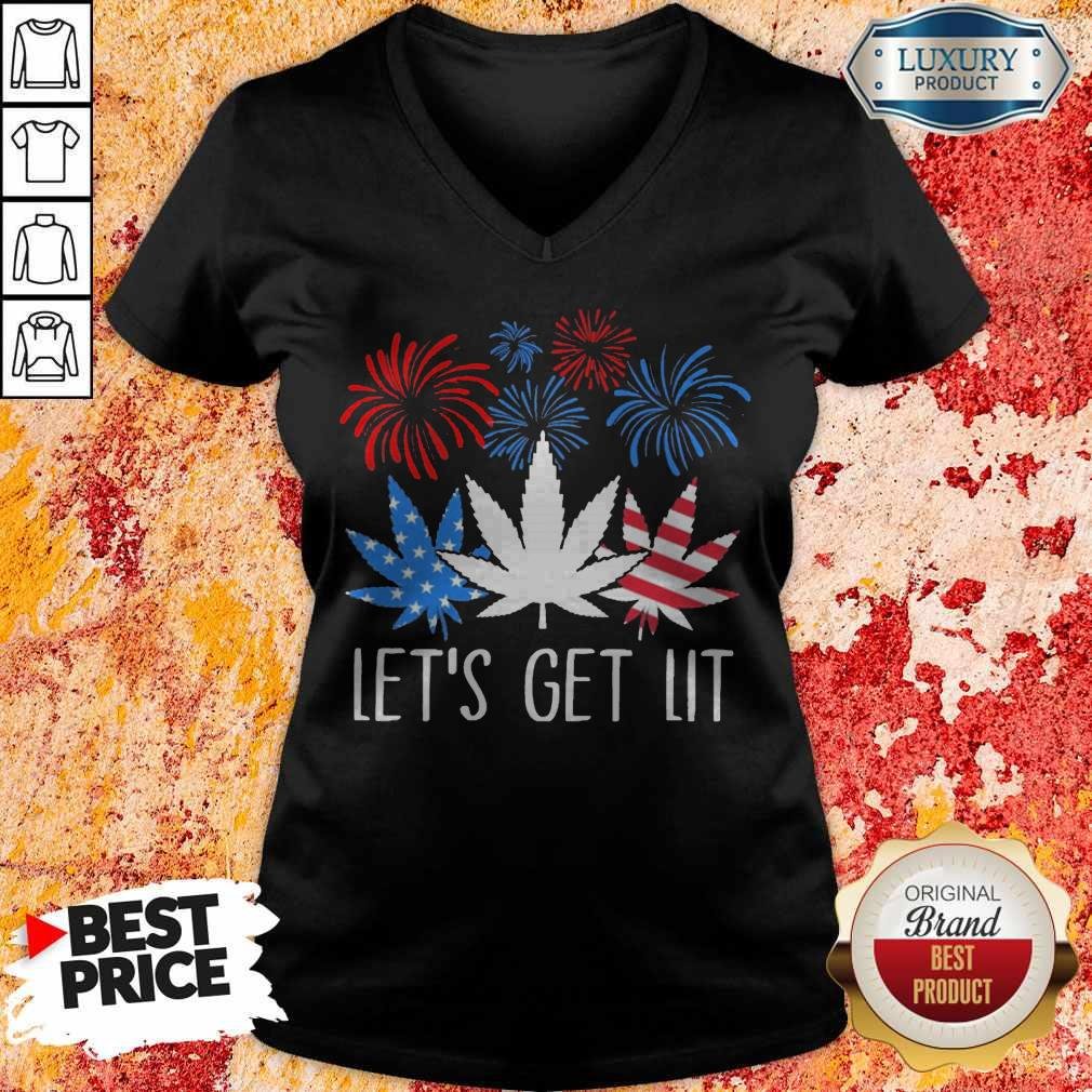 Happy The 4th Of July Weed Let’s Get Lit Shirt