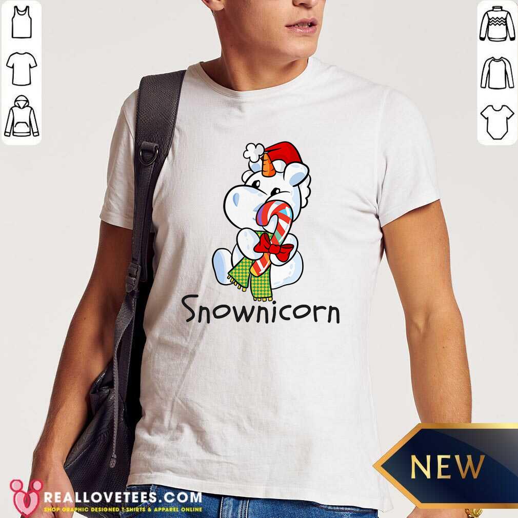 Happy Unicorn Santa Snownicorn Christmas Shirt