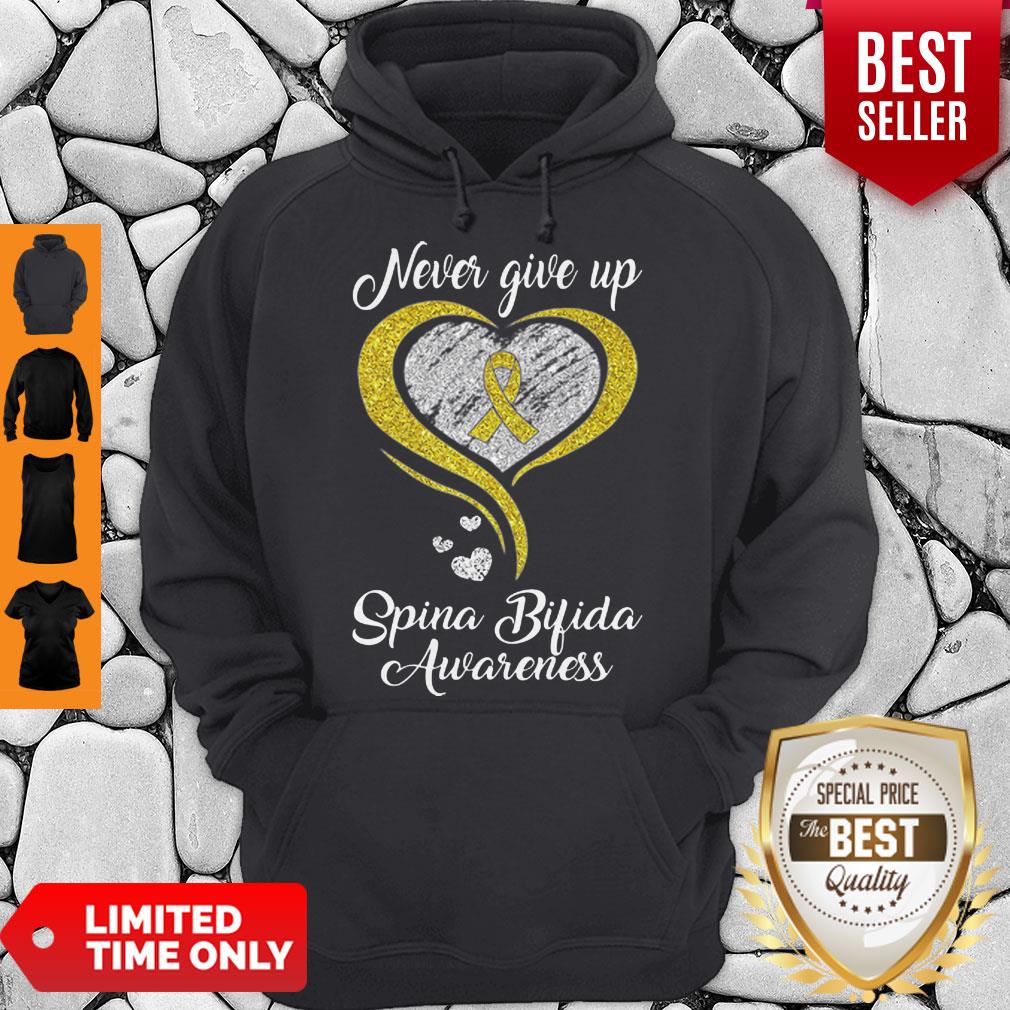 Heart Never Give Up Spina Bifida Awareness Shirt