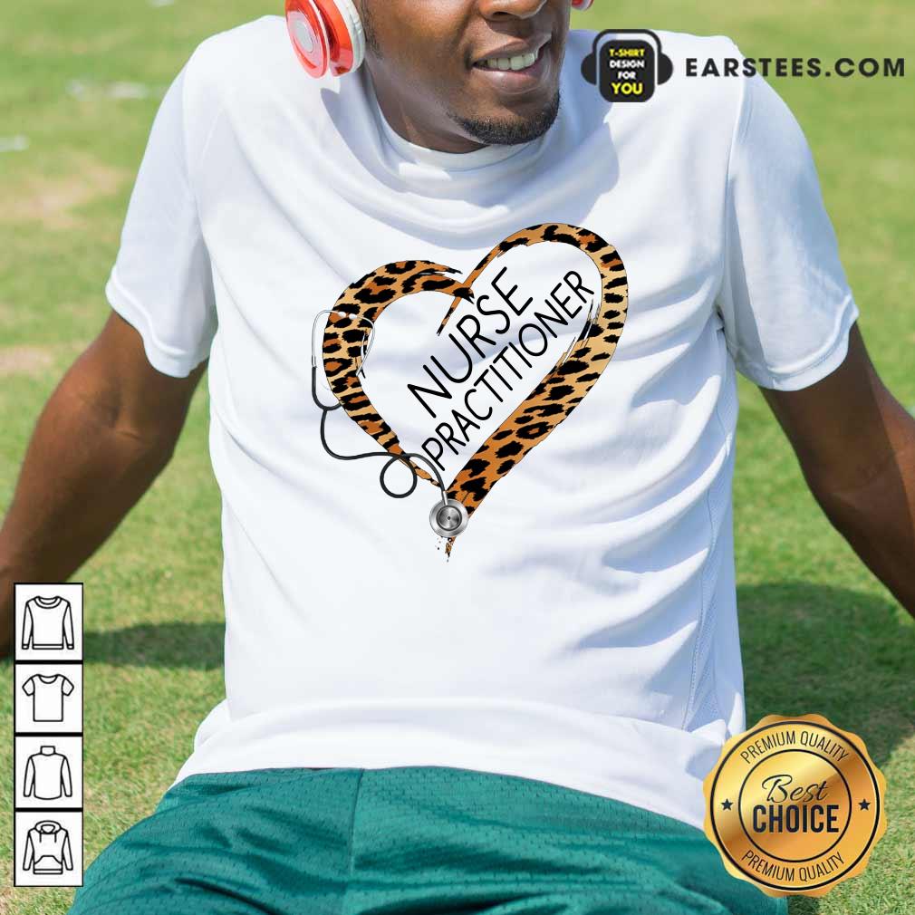Heart Nurse Practitioner Medical Stethoscope Leopard Shirt