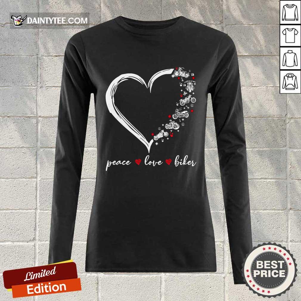 Heart Peace Love Biker Shirt